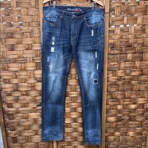 Parasuco Men's Blue Distressed Slim Jeans